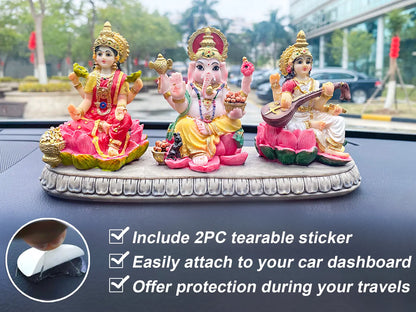 Alikiki India Laxmi Ganesh Saraswati Statue - 3.9” Hindu Idol Figurine for Diwali Gifts and Home/Office Decoration