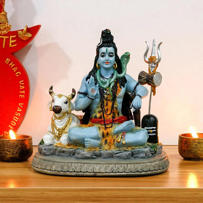 Alikiki 6.7-Inch Lord Shiva Statue - Hindu Spiritual Idol for Meditation Spaces and Home Altars