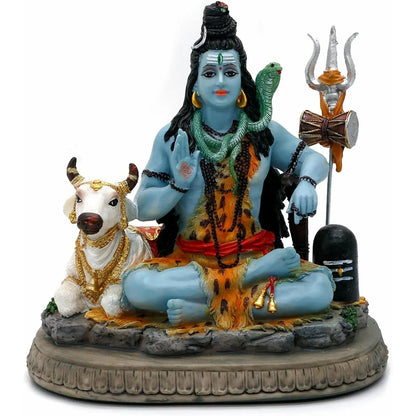 Alikiki 6.7-Inch Lord Shiva Statue - Hindu Spiritual Idol for Meditation Spaces and Home Altars