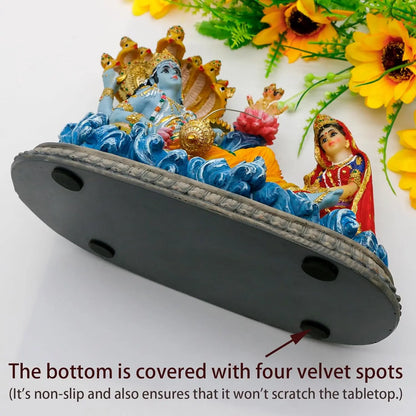 Alikiki 8.3” Lord Vishnu Statue - Mahavishnu Figurine for Spiritual Worship and Elegant Home, Office, Studio, Hotel, and Temple Decor for Diwali Puja