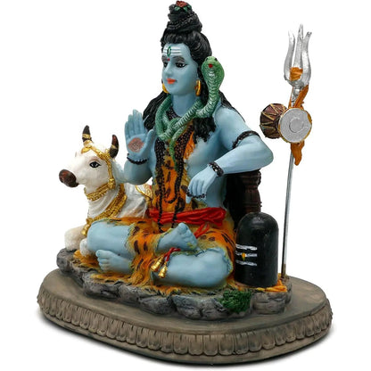 Alikiki 6.7-Inch Lord Shiva Statue - Hindu Spiritual Idol for Meditation Spaces and Home Altars