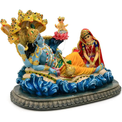 Alikiki 8.3” Lord Vishnu Statue - Mahavishnu Figurine for Spiritual Worship and Elegant Home, Office, Studio, Hotel, and Temple Decor for Diwali Puja
