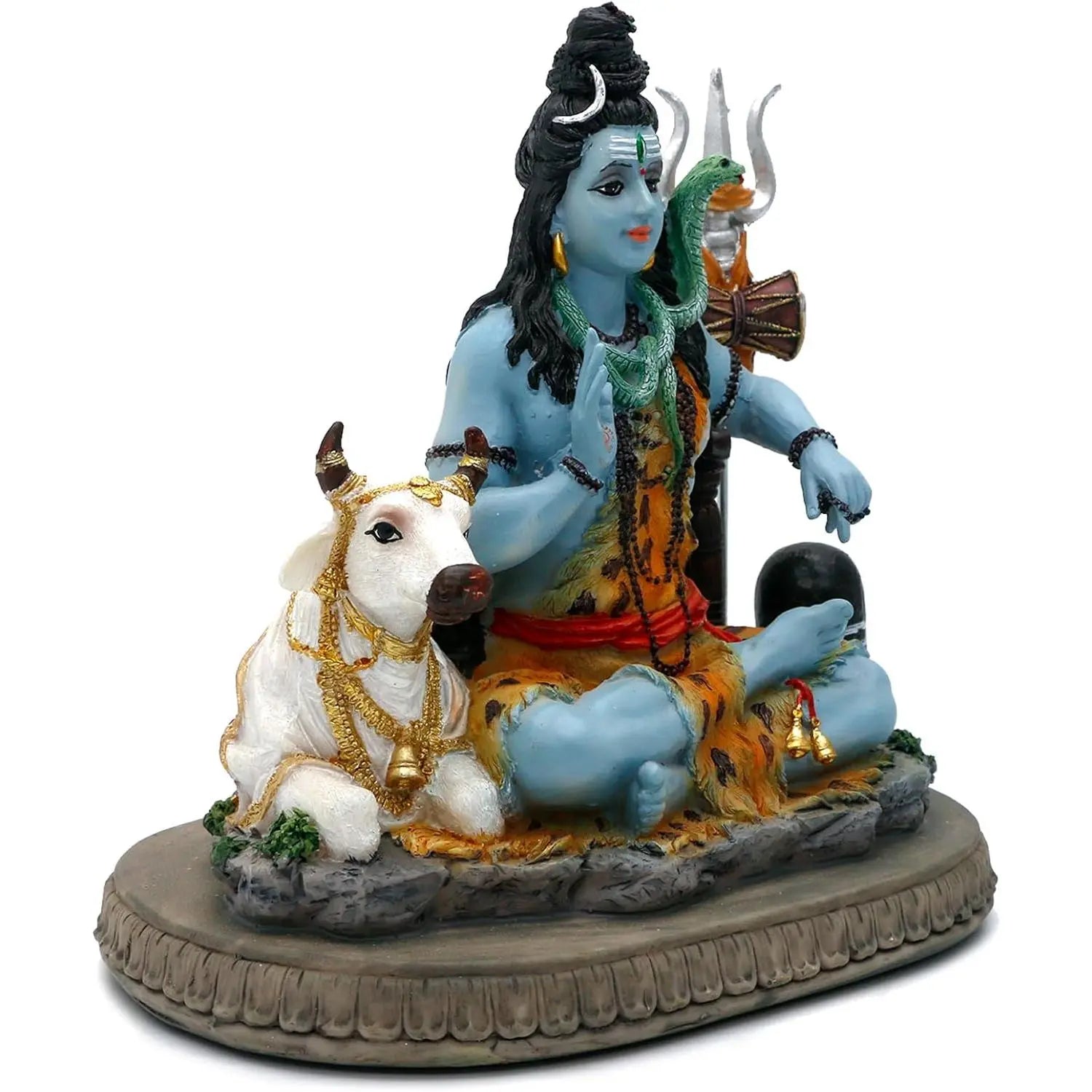 Alikiki 6.7-Inch Lord Shiva Statue - Hindu Spiritual Idol for Meditation Spaces and Home Altars