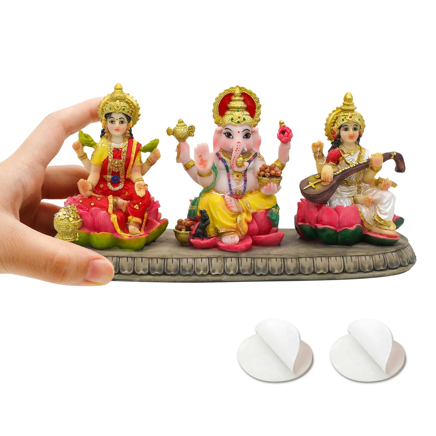 Alikiki India Laxmi Ganesh Saraswati Statue - 3.9” Hindu Idol Figurine for Diwali Gifts and Home/Office Decoration