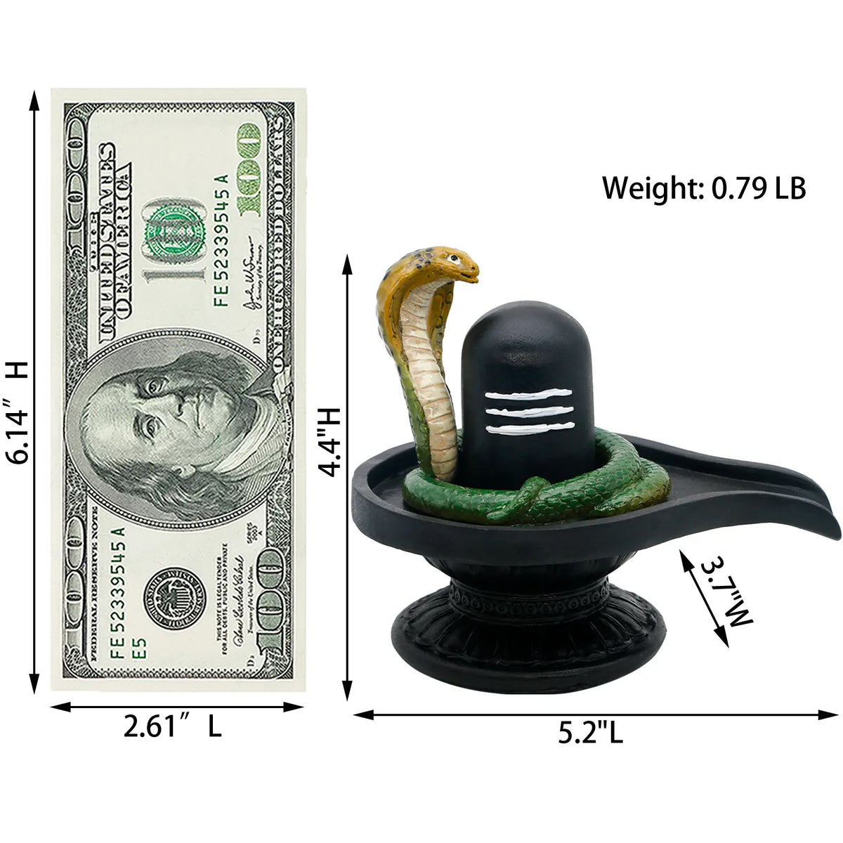 Alikiki 4.4” Hindu Shiva Lingam Statue - Indian Idol Murti for Pooja and Home Decor, Suitable for Temples and Altars, Ideal Diwali Gift