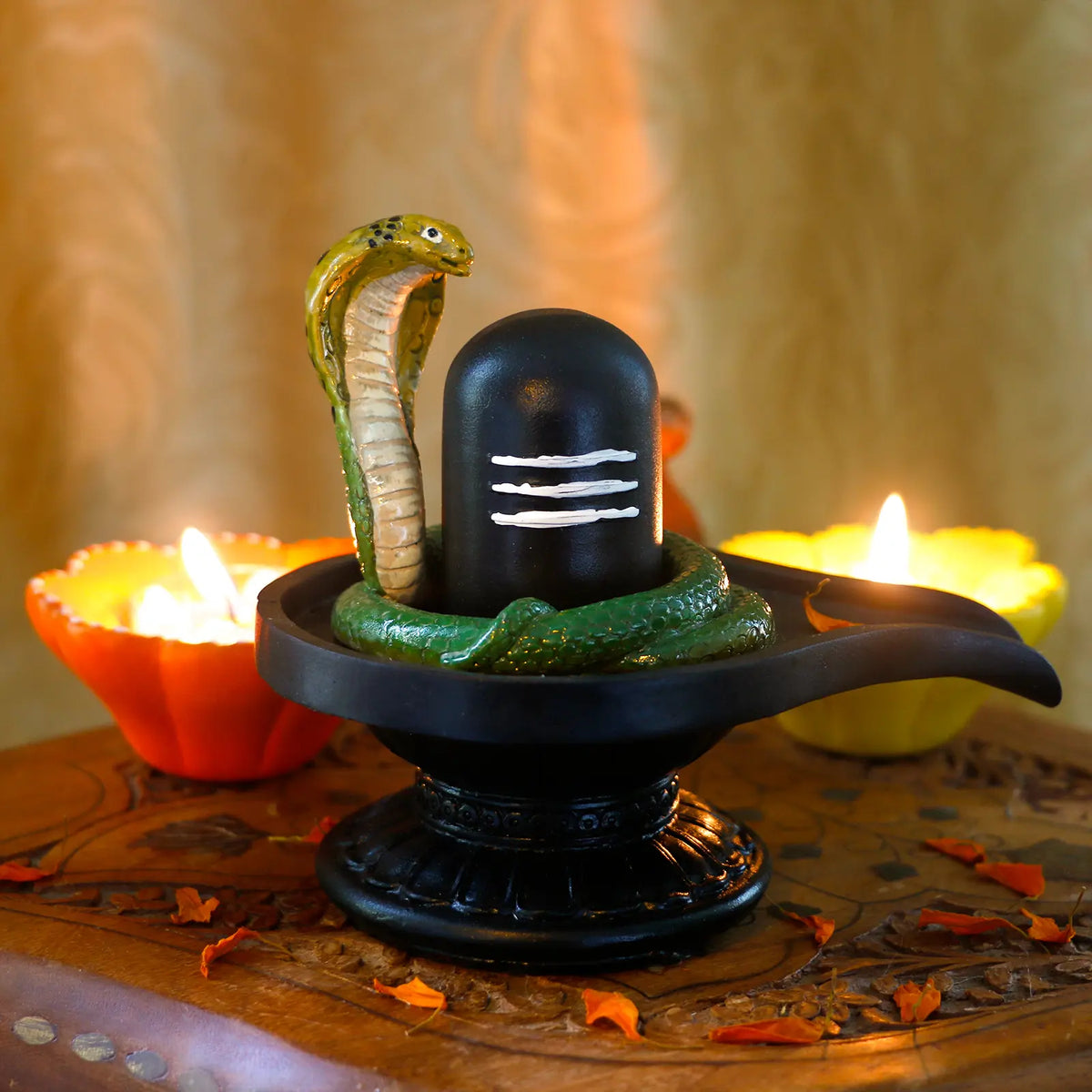 Alikiki 4.4” Hindu Shiva Lingam Statue - Indian Idol Murti for Pooja and Home Decor, Suitable for Temples and Altars, Ideal Diwali Gift