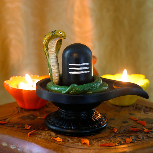 Alikiki 4.4” Hindu Shiva Lingam Statue - Indian Idol Murti for Pooja and Home Decor, Suitable for Temples and Altars, Ideal Diwali Gift