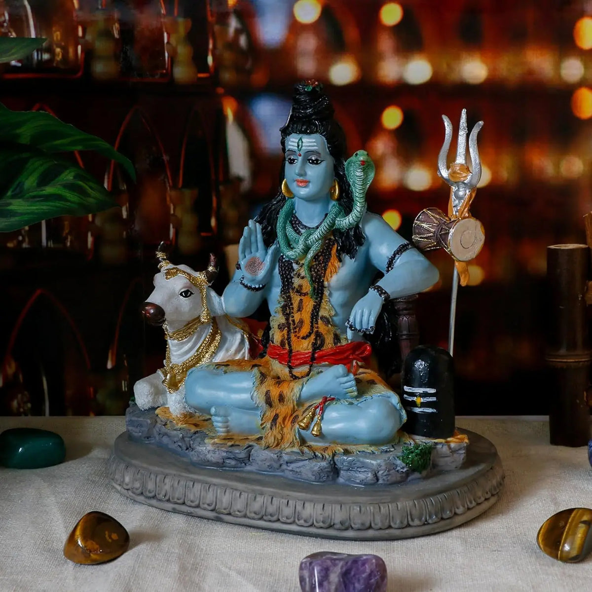 Alikiki 6.7-Inch Lord Shiva Statue - Hindu Spiritual Idol for Meditation Spaces and Home Altars