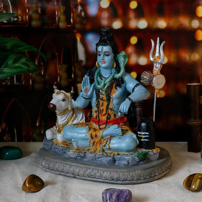 Alikiki 6.7-Inch Lord Shiva Statue - Hindu Spiritual Idol for Meditation Spaces and Home Altars