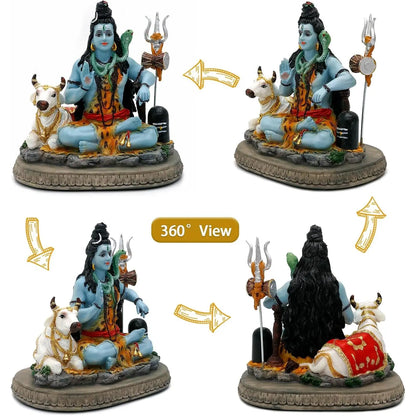 Alikiki 6.7-Inch Lord Shiva Statue - Hindu Spiritual Idol for Meditation Spaces and Home Altars