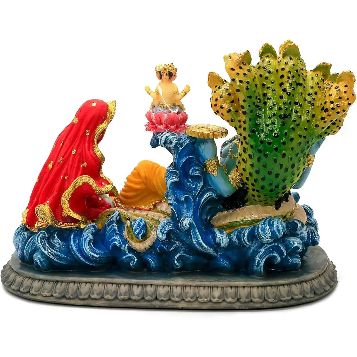 Alikiki 8.3” Lord Vishnu Statue - Mahavishnu Figurine for Spiritual Worship and Elegant Home, Office, Studio, Hotel, and Temple Decor for Diwali Puja