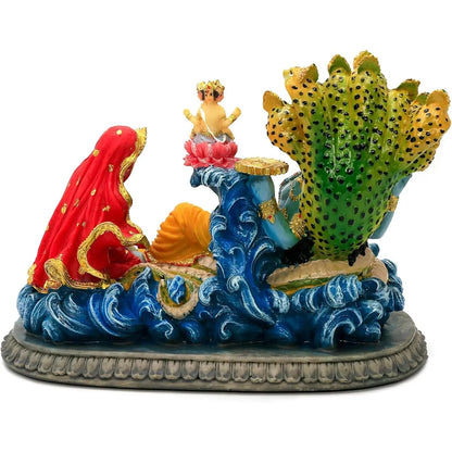 Alikiki 8.3” Lord Vishnu Statue - Mahavishnu Figurine for Spiritual Worship and Elegant Home, Office, Studio, Hotel, and Temple Decor for Diwali Puja